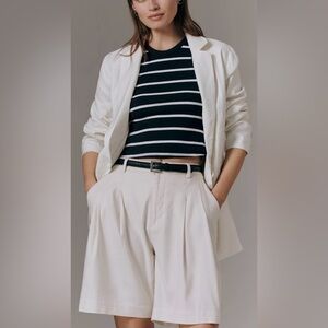 Maeve Anthropologie Avery Pleated Trousers Cream Women's